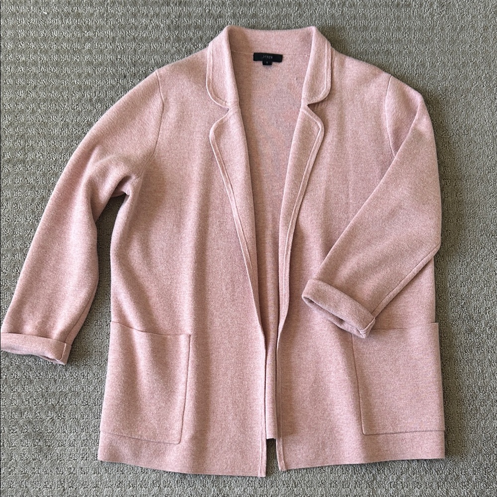 J Crew Wool-cotton blend sweater blazer
